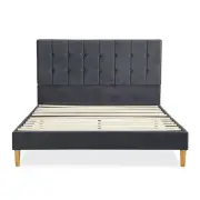 Levede Fabric Bed Frame Double Mattress Grey