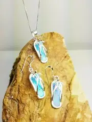 Earring / Pendant Set (EP111L) Zuni Blue Opal Scandal Set