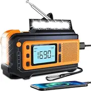 Emergency Weather Solar Radio 5000mAh: Missonchoo Hand Crank AM/FM/NOAA Alert Radio 4 Ways Powered with Flashlight | Cellphone Charger | SOS Alarm for Survival Camping Home