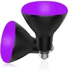 BR30 UV Black Light Bulbs 2 Pack for Glow Party -15W (100W Equivalent) E26 UVA 3
