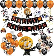 Halloween Party Decorations Balloon Set, Happy Halloween Alphabet Banner Ghost Tree Giant Balloon Card Set,Inflatables Indoor Outdoor Decorations Toys Gifts,Halloween Party Supplies
