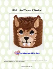 Little Werewolf Basket-Plastic Canvas Pattern or Kit