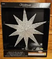 The Christmas Shoppe Tree Topper Electric LED 15x17.5" NIB Sparly Star