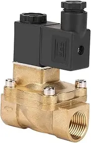 Respicefinem G1/2 Two Port Two Position Pilot Operated Solenoid Valve for Air Oil Water with Versatile Voltage Options Ac220v Ac110v Dc24v Dc12v Compact Durable Aluminum Alloy (DC12V)