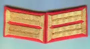 German WW1 Prussian Collar Tabs Gold on Red Wool repro