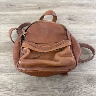 Madewell The Lorimer Mini Backpack English Saddle Brown Leather Small Travel Bag