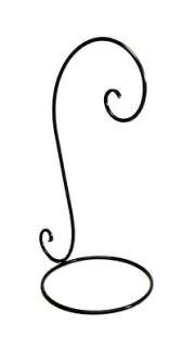 Wrought Iron Ornament or Globe Display Stand, Single Hook- 16.5 Inches High