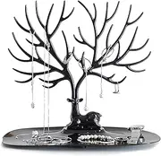 YCYUYK Jewelry Display Stand Hanging Organizer Table Top Necklace Bracelet Ring Holder Trinket Tray Tree Stand Black
