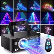 DJ Laser Party Lights, 3D Animation RGB Laser Stage Lighting, DMX512 Music Sound