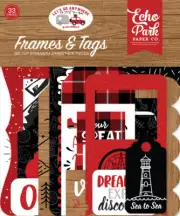Echo Park LET's GO ANYWHERE Frames & Tags Ephemera Die Cut Pieces 33p Planner