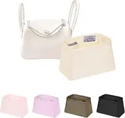 KINGS IN BAG Mini Lindy Bag Insert, Luxury Bags Storage with Silk, Lightweight Inner Bag Compatible with Lindy 19 Bags, Multiple Pockets Large Capacity(Craie, Lindy19)