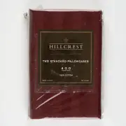 Two Standard Pillowcases, 400 Thread Count, 100% Cotton, Hillcrest Luxery Linens