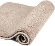 Bath Rug for Bathroom Non Slip Bathroom Mat Water Absorbent Soft Microfiber Shaggy Bathroom Rug Machine Washable Bath Mat,Beige