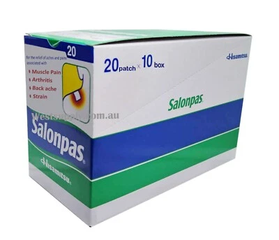 VALUE PACK Salonpas Patch Pain Relieving 200 Patches Long Expiry Date 03/2027