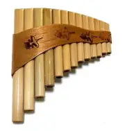 PAN FLUTE 13 PIPES- FROM PERU -NAZCA LINES DESIGNS - CASE INCLUDED