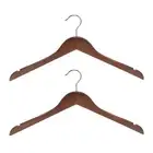 2pcs Wooden Hangers 440mm Length Retro Coat Hanger with 360° Swivel Round Hook