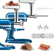 Versatile Metal Meat Grinder and Sausage Maker for KA Mixer - Easy Clean Design