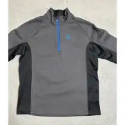 Spyder Sweater Adult 2XL Grey Fleece Lined Quarter Zip Pullover Sweatshirt Mens