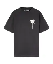 Palm Angels Palm Tree Printed Crewneck T-Shirt Black