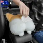 Corgi Butt Shaped Tissue Box Cover Plush Fun Adorable Paper Organizer for Car AU