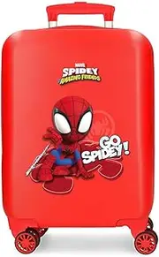 [Marvel] Go Spidey Cabin Suitcase Red, 33 x 50 x 20 cm, Hard ABS, Combination Lock, 28.4L, 2.6 kg, 4 Double Wheels, Telescopic Handle, Water Resistant, 2 Sections, 2 Pockets