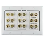 8.2 Speaker Cable Wall Plate Triple Gang for 8 Surround Sound Speakers + 2 Subs