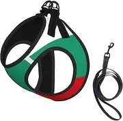 Bulgarian Flag print Dog Harness and Leash Set, Reflective Adjustable Puppy Vest for Small Medium Large Dogs, Cats