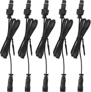 5 Pcs 2 Pin Extension Cable, 3.3ft Deck Light Extension Cable 2 Pin IP67 Waterproof Extension Cord Male Female Connector for Outdoor String Lights, Festoon Lights, G40 Globe Lights, Icicle Lights
