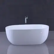 1500*750*600mm Sunny Modern Gloss White Oval Acrylic Freestanding Bathtub