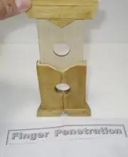 Finger Penetration Frame Magic Trick "Wood" - FINGER GUILLOTINE, Mini Illusion