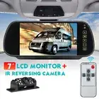 7" Touch Button Monitor Mirror Auto Rear View Reverse Backup Camera Night Vision