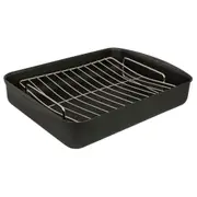 Scanpan Classic Medium 39cm/5L Aluminium Roaster Oven Baking Tray w/ Rack Black
