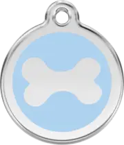 Red Dingo Bone Tag Light Blue - Lifetime Guarantee - Cat, Dog, Pet ID Tag Engrav