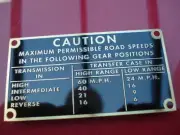 Nameplate Willys Overland M 38 Shield Data Plate M38
