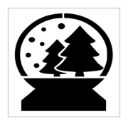 Snow Globe Stencil Christmas Tree Winter Design 8" x 10" Reusable Sheet S1191
