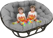 Double Papasan Cushion Outdoor Waterproof, Papasan Cushion Only, Hanging Egg Swing Chair Cushion Outdoor Papasan Cushion for Patio Garden,Light Gray,67 * 47 * 6in