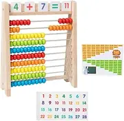 JunZheHub Math Abacus for Children Wooden Learning Tool for 1ST and 2ND Grade
