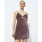 NWT H&M Cut-Out Shimmer Mini Dress Pink Purple Glam Party Going Out Size S