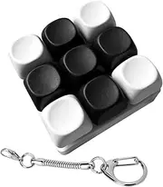 Perfeclan Keyboard Fidget Keychain Keyboard Clicker Mini Button Fidget Sensory Toy Finger Keyboards Toy for Friends Bag Birthday, Black White