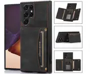 061 Three Fold Wallet Phone Case Card Insertion Suitable for Samsung S23 Plus