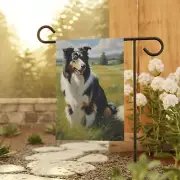 Rough Collie Dog Garden Flag