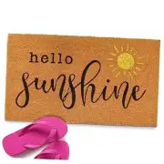 Hello Sunshine Door Mat 30x17 Inch, Sunshine Rug, Hello Front Door Mat W/Non