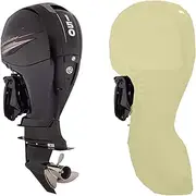 Boat Motor Covers - Full Outboard Motor Cover with 210D Heavy Duty Oxford Fabric + Extra PVC Coating,Waterproof Outboard Engine Covers Fit for Motor (Beige,8-10HP)