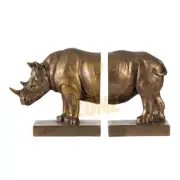 Polyresin Bookends Rhinoceros Copper Indoor Outdoor Tabletop Home Decor