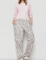 NEW PETER ALEXANDER DAISY FLORAL PJ SET TOP & FLANNELETTE PANTS XL RRP$139.90