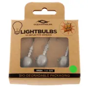 Ocean Angler Light Bulb UV Jig Heads Green 1oz Qty 3