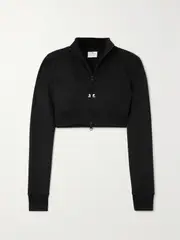 [COURREGES] COURREGES - Cropped Ribbed Jersey Jacket - Black - x small x small Black