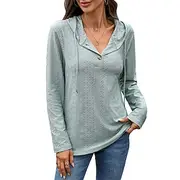 Women's Pullover Hoodie Sweatshirt Plain Streetwear Casual Comfy Long Sleeve Hooded Regular Tops Street Holiday Going out Buttons Black Pink Navy Blue Green Fa