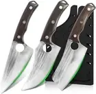 6PCS Butcher Knife Set with Sheath Hand Forged Chef Knife Boning Knife