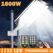 Solar Street Light 1600W Super Bright Dusk to Dawn Pole Sensor+Radar+Remote LED